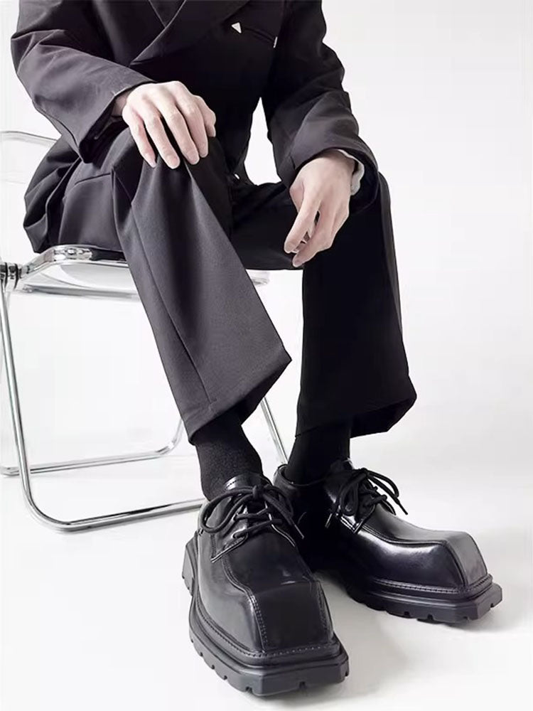 square toe thick sole shoes