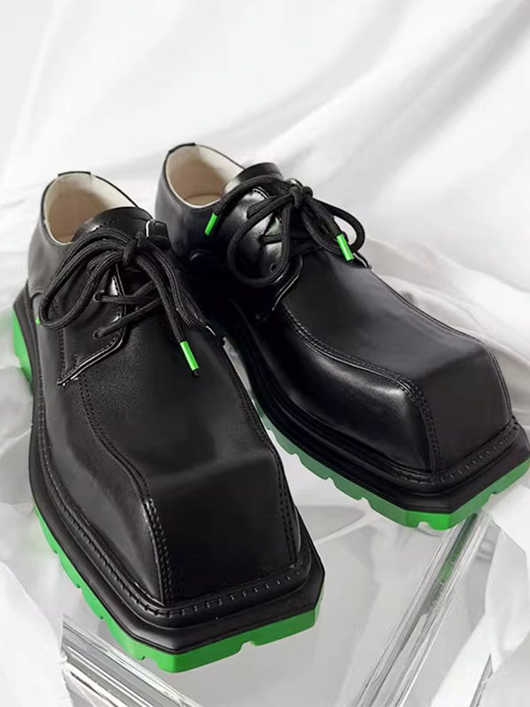 square toe thick sole shoes