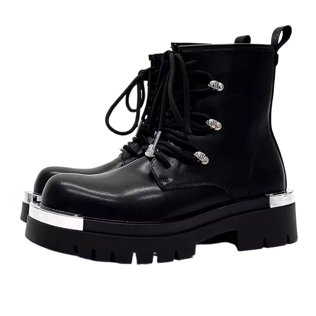 Zip motorcycle boots dark work boots