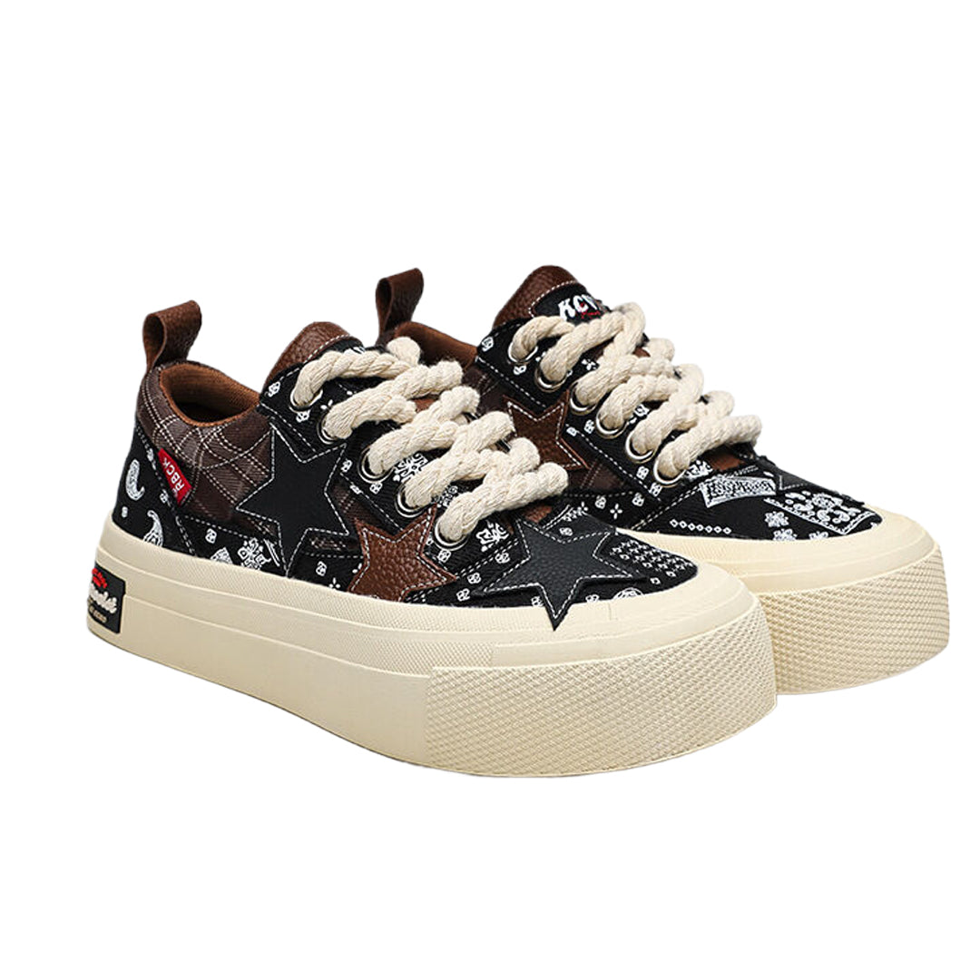 Niche cashew flower canvas shoes trend