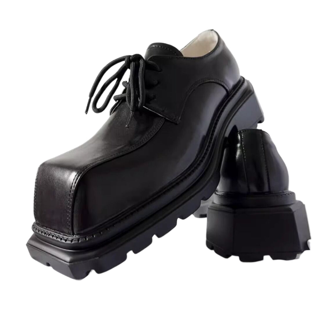 square toe thick sole shoes