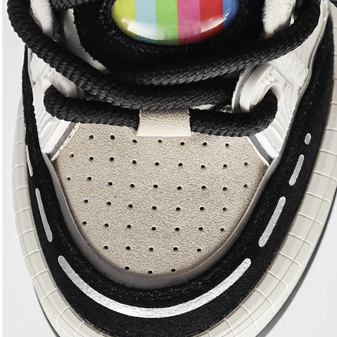 Black and white panda bread shoes