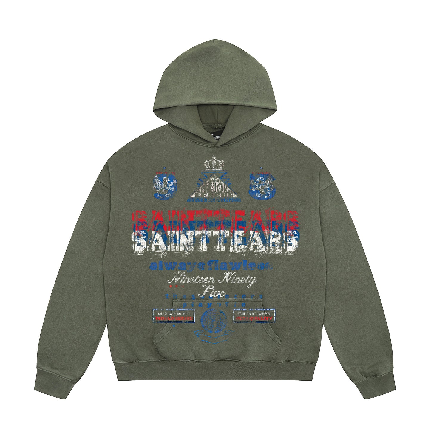 New-Saint Michael 24ss Green Hoodie