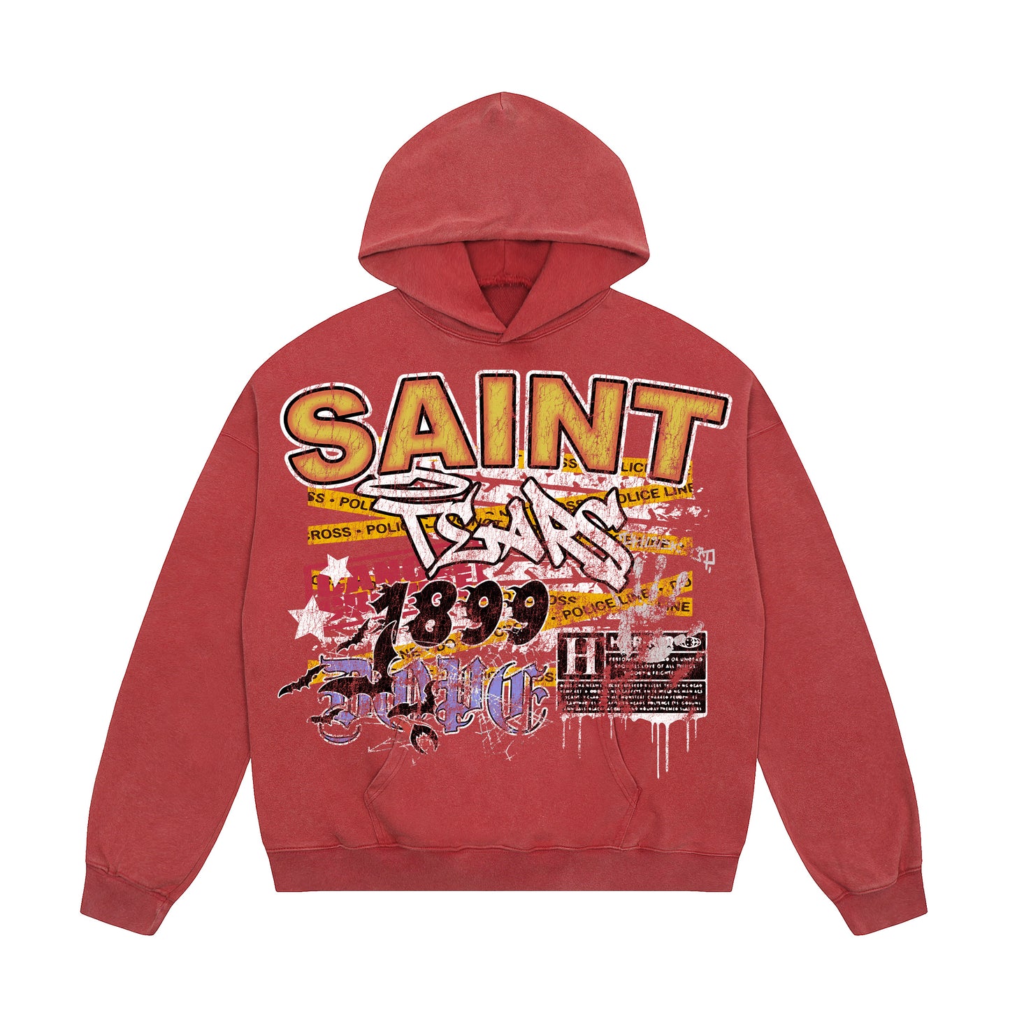 New-Saint Michael 2024ss Red Hoodie