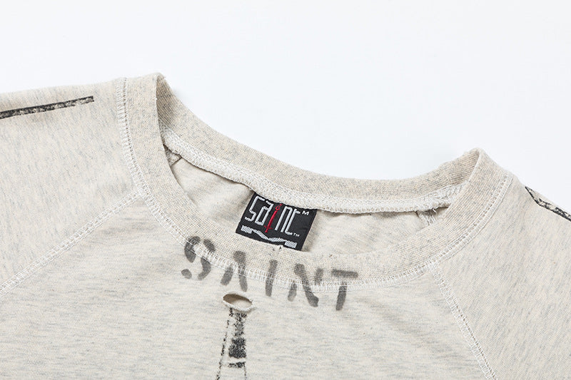 New-Saint Michael 24ss Hole T-shirt
