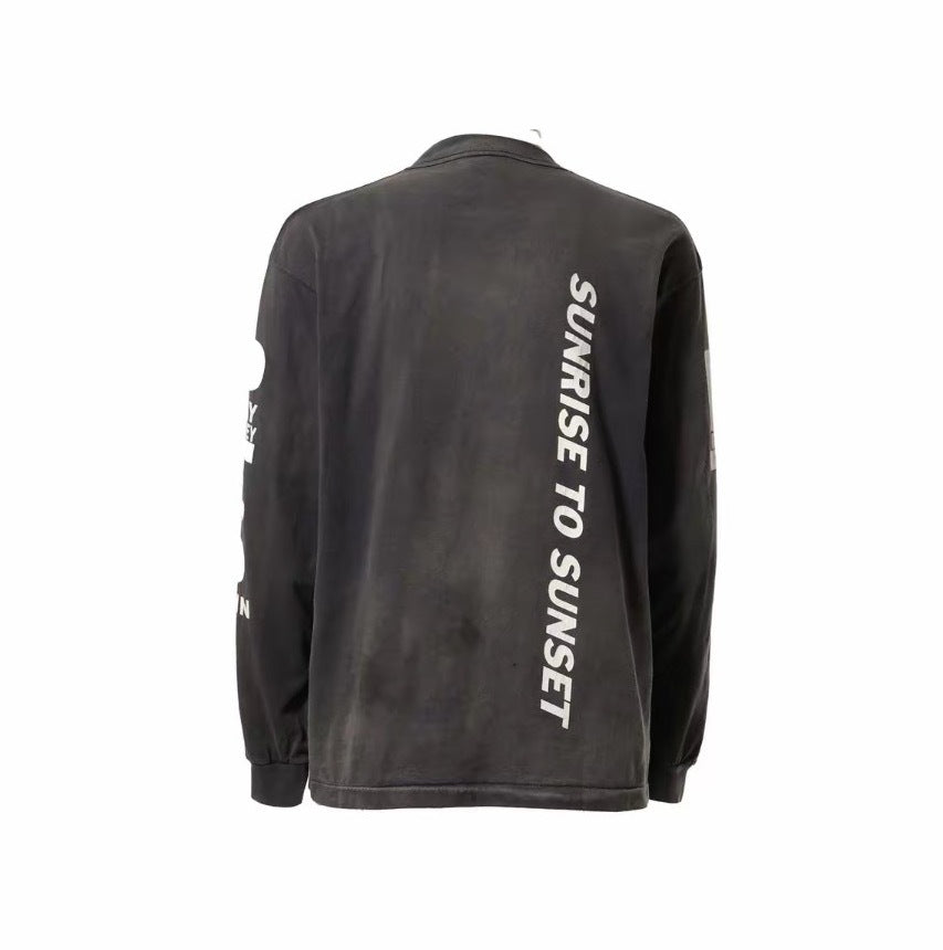 New-Saint Michael 2024ss Flame Long-sleeved T-shirt