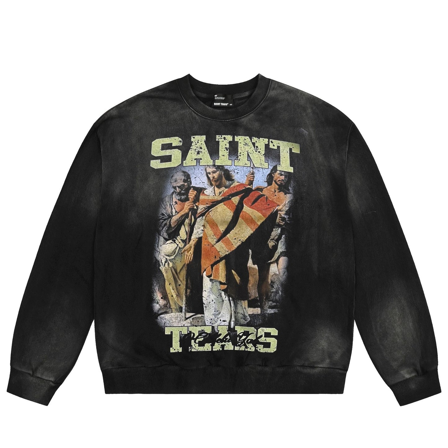New-Saint Michael 24ss Black Prints Sweatshirt