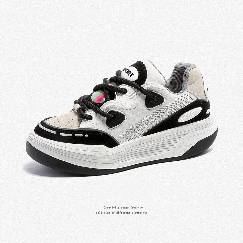 Black and white panda bread shoes
