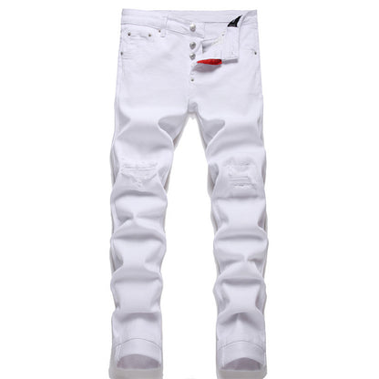 New-DSQ2 Pure white slim fit ripped Jeans