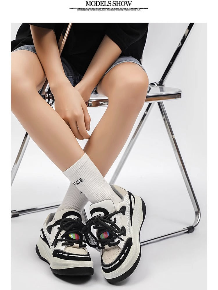 Black and white panda bread shoes