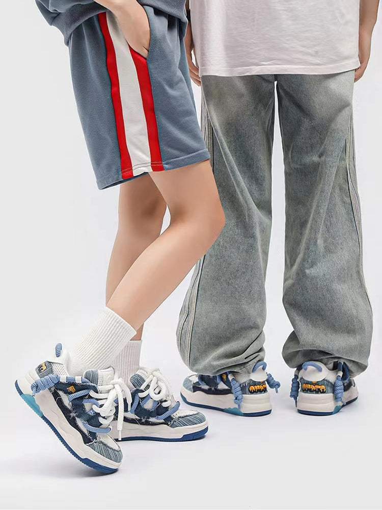 canvas loafers thick sole skate shoes