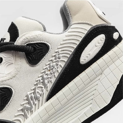 Black and white panda bread shoes