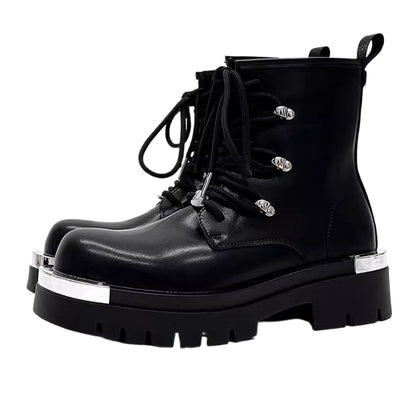 Zip motorcycle boots dark work boots