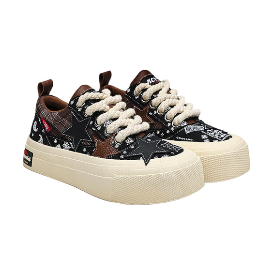 Niche cashew flower canvas shoes trend