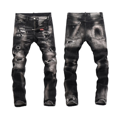 New-DSQ2 Elastic washable holes Jeans
