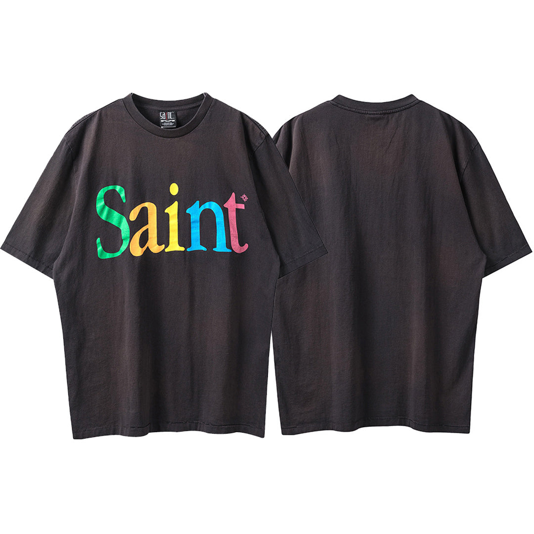 New-Saint Michael 2024ss Black T-shirt