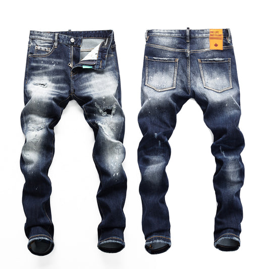DSQ2 Neue elastische waschbare Löcher Jeans