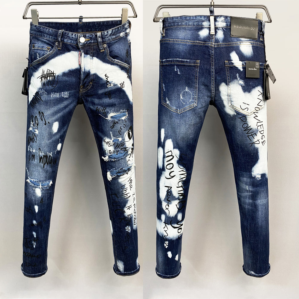 DSQ2 Hole Patch print Jeans