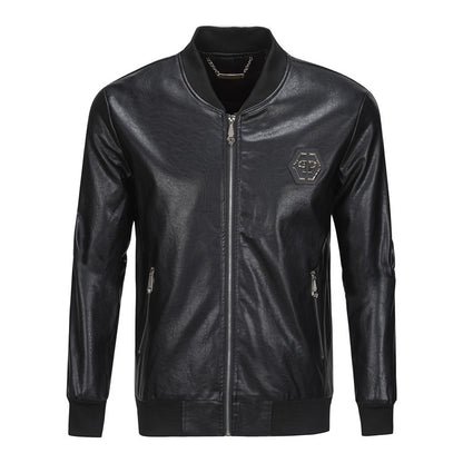 New- Printed Genuine leather Jacket