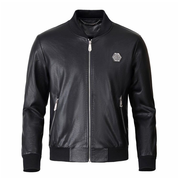 New- Printed Genuine leather Jacket