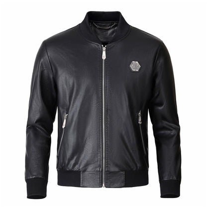 New- Printed Genuine leather Jacket