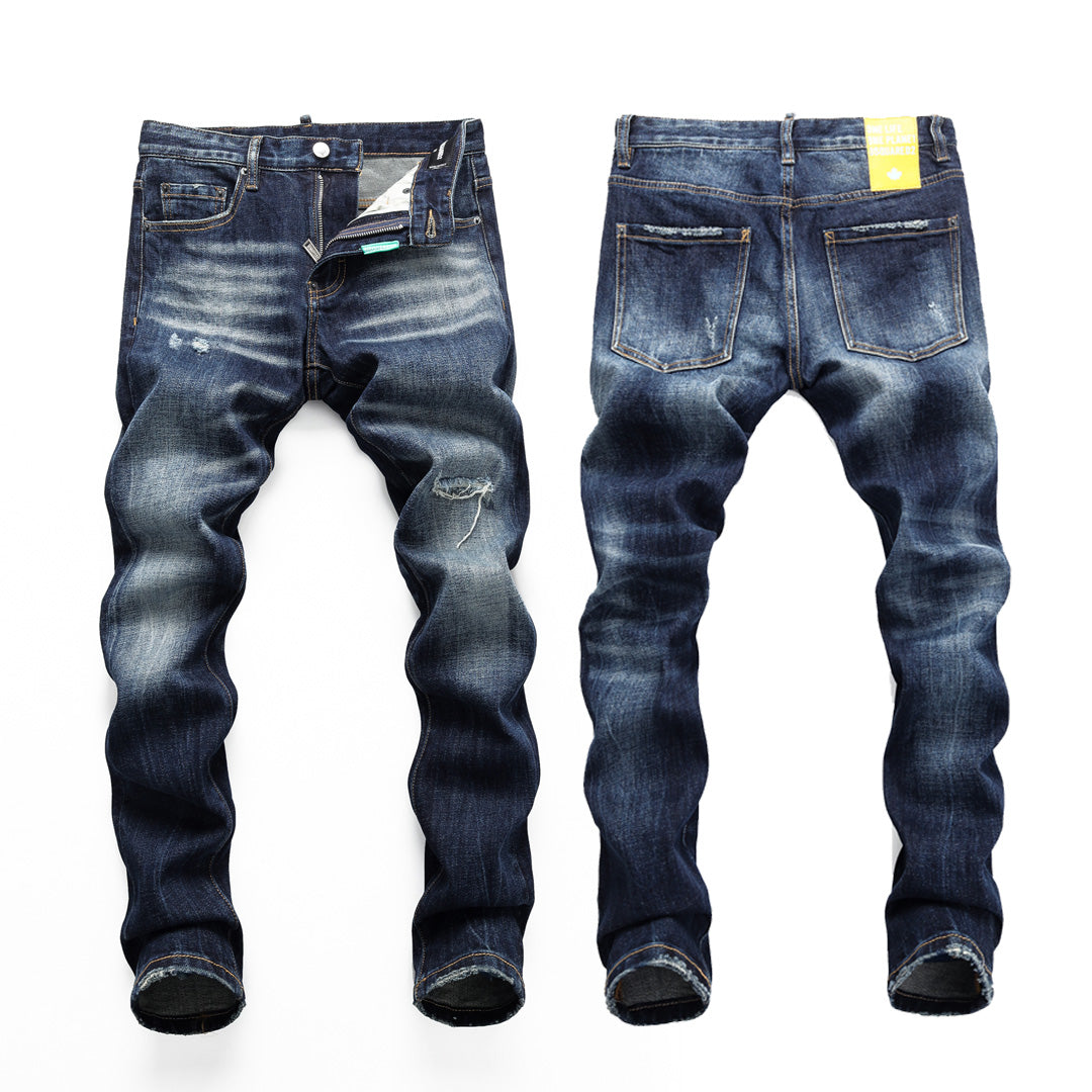DSQ2 Neue elastische waschbare Löcher Jeans