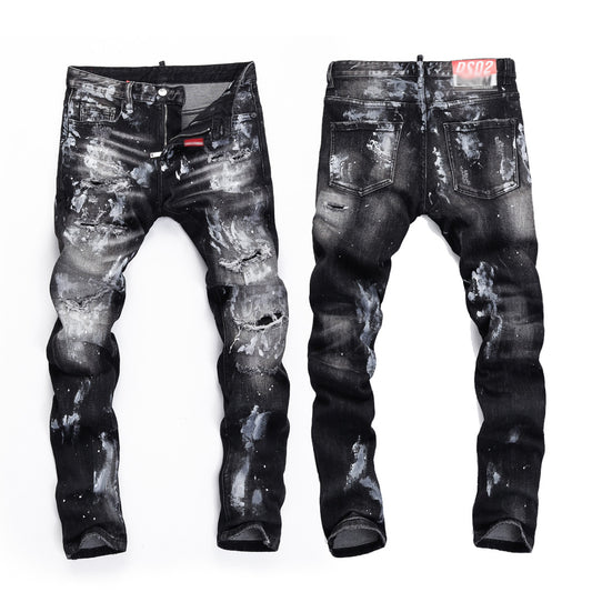 DSQ2 Neue elastische waschbare Löcher Jeans