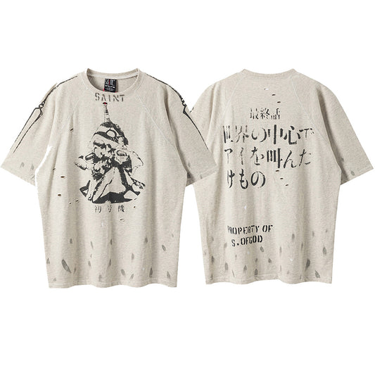 New-Saint Michael 24ss Hole T-shirt