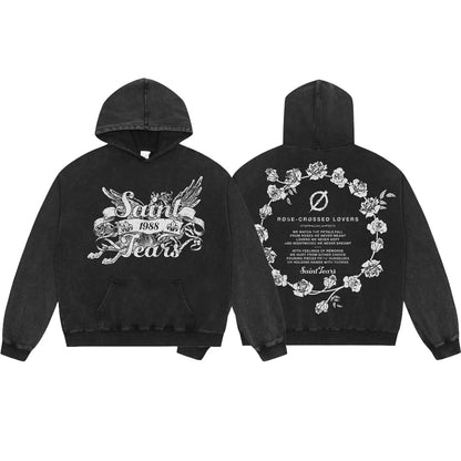 New-Saint Michael 2024ss Black Hoodie