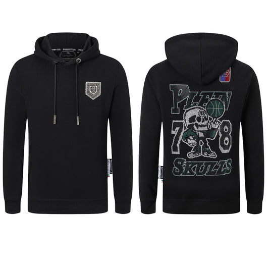 New- 2025ss Black Skull Hoodie