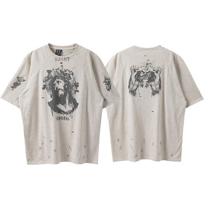 New-Saint Michael 2024ss Hole T-shirt