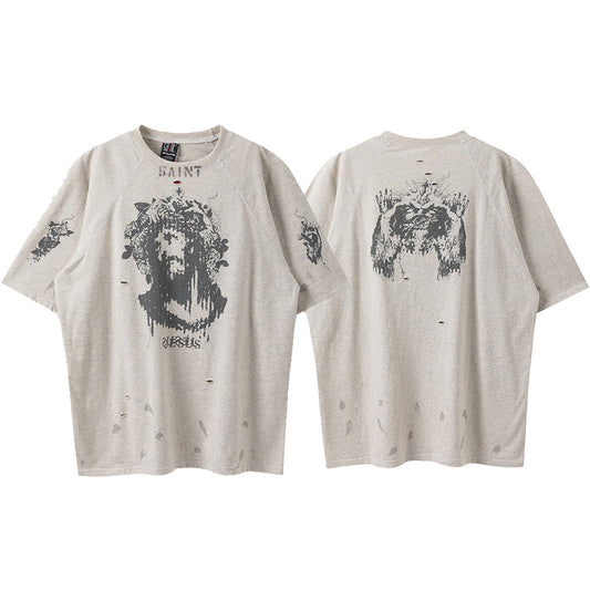 New-Saint Michael 2024ss Hole T-shirt
