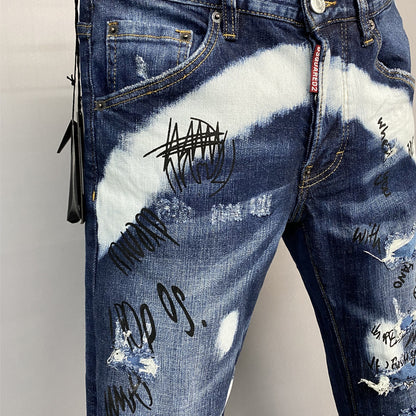 DSQ2 Hole Patch print Jeans