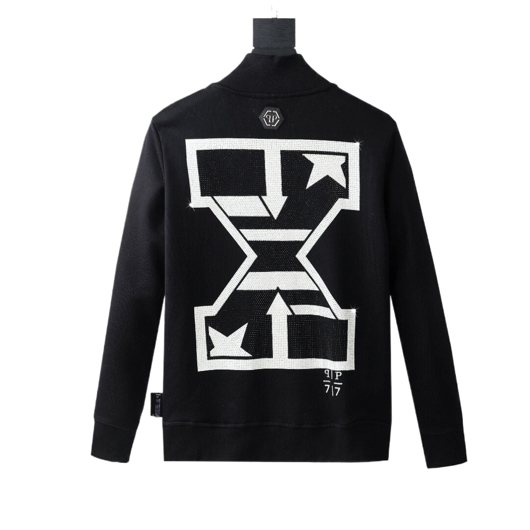PIEIN  Black Embroidery Hoodie