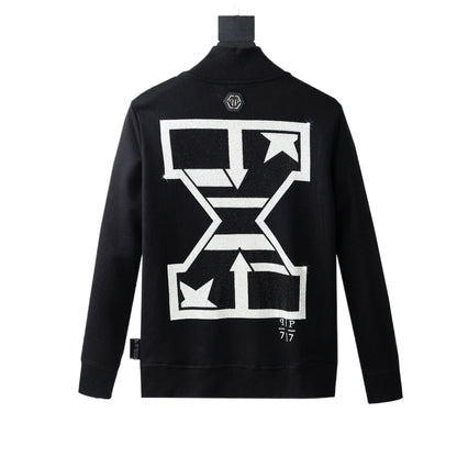 PIEIN  Black Embroidery Hoodie