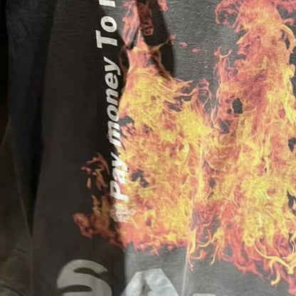 New-Saint Michael 2024ss Flame Long-sleeved T-shirt
