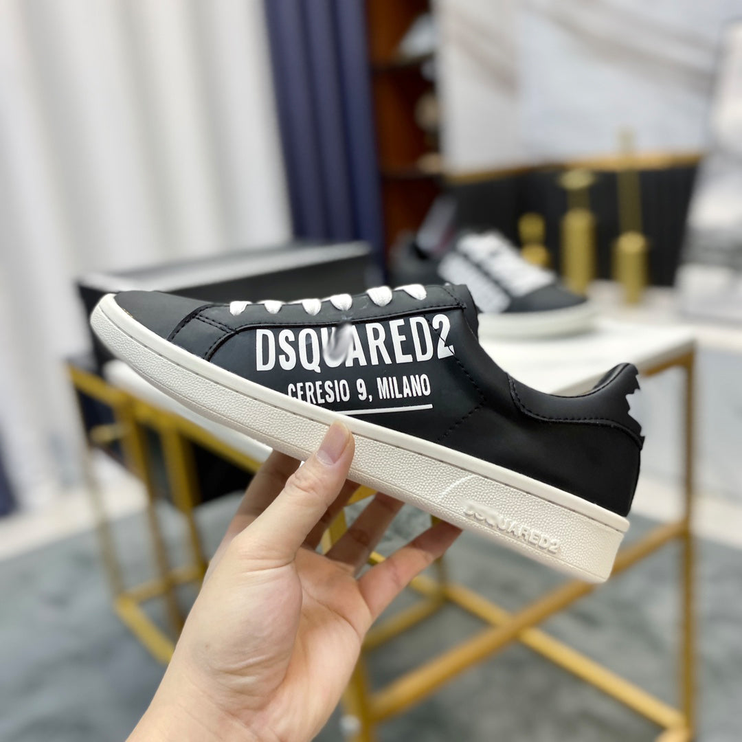 NEW-DSQ2 Men's shoes Leather sneakers