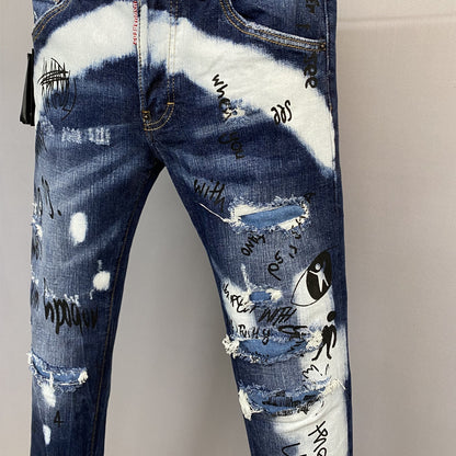DSQ2 Hole Patch print Jeans