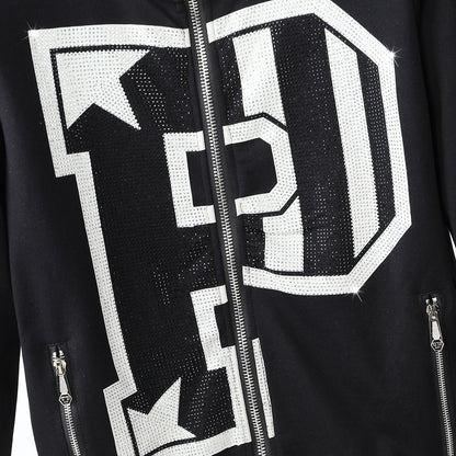 PIEIN  Black Embroidery Hoodie