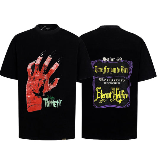New-Saint Michael 2024ss Black T-shirt