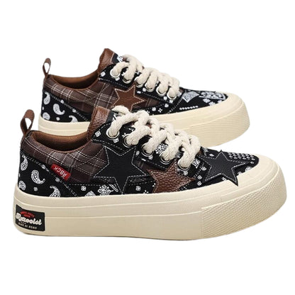 Niche cashew flower canvas shoes trend