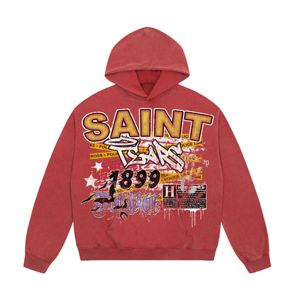 New-Saint Michael 2024ss Red Hoodie