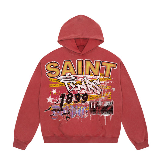 New-Saint Michael 2024ss Red Hoodie