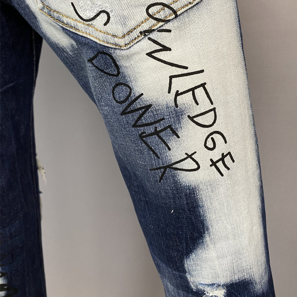 DSQ2 Hole Patch print Jeans