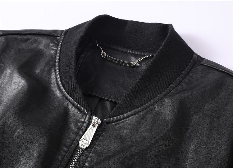 New- Printed Genuine leather Jacket