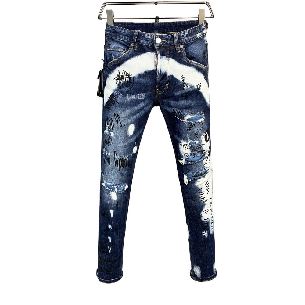 DSQ2 Hole Patch print Jeans