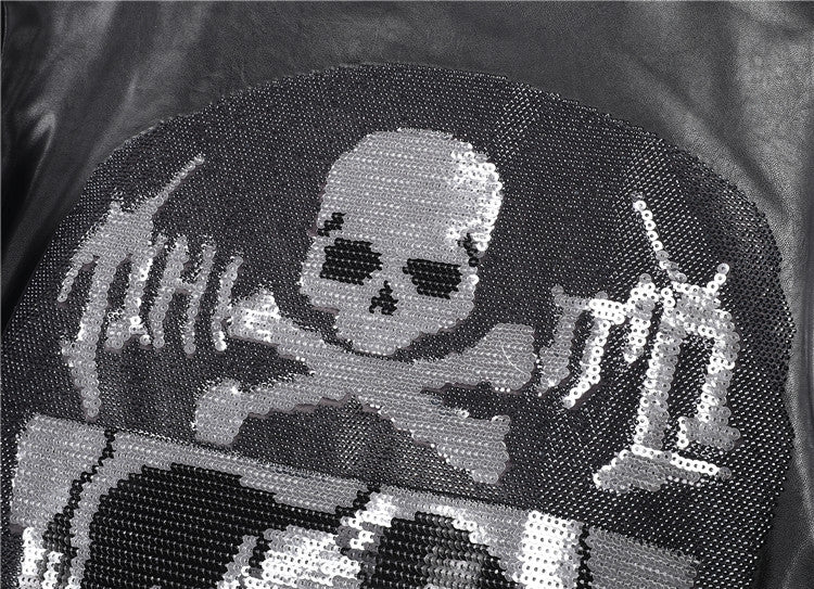 New- Printed Genuine leather Jacket
