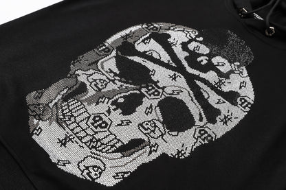 New-2025ss Skull Print Hoodie