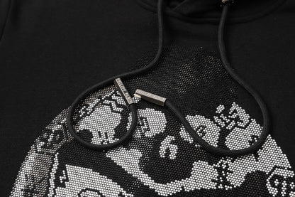 New-2025ss Skull Print Hoodie