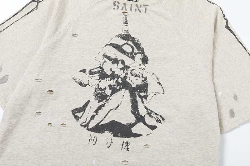 New-Saint Michael 24ss Hole T-shirt